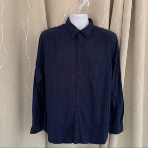 The north Face Dark Blue Long Sleeve Button Up
